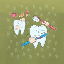 Zubárske tričko - kefka a jedlo