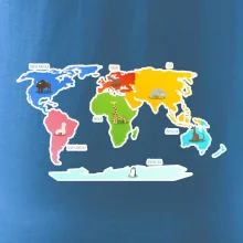 Svetové kontinenty s názvami a zvieratkami