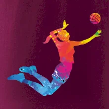 Volejbalistka splash s loptou