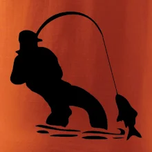 Rybár ťahajúce rybu