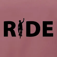 Ride - nápis s cyklistom
