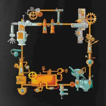 Steampunk farebná zostava