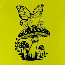 Goblincore čierna huba so žabou