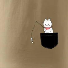 Mačka s rybou vo vrecku