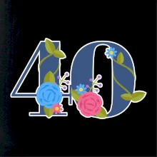 Kvetinové číslo kreslené - 40