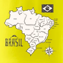 Brazília mapa s názvami regiónov