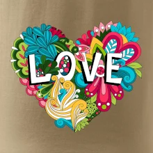 Love nápis květovaný