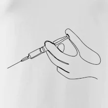 Ruka a injekcia jedným ťahom