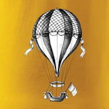 Teplovzdušný balón kreslený