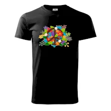 Peace symbol prerastený kvetinami