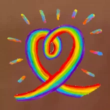 Srdce pride dúha kreslená