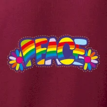 Peace nápis dúhový