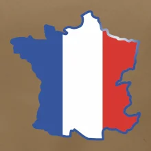 Francúzska vlajka mapa obrys