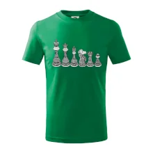 Šachové figúrky v rade - kreslené