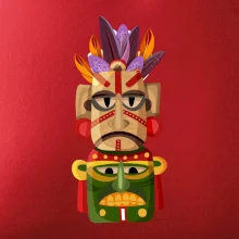 Mayová maska s perím Mayová maska s perím