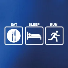 Eat sleep run štvorce