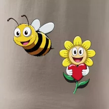 Parové tričko - Včela a kvetina