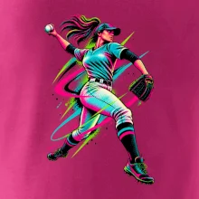 Baseballová nadhazovačka neonový pop art