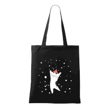 Veselá mačka v zimnej čiapke