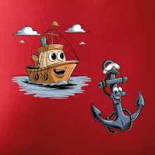 Parové tričko - Loď a kotva