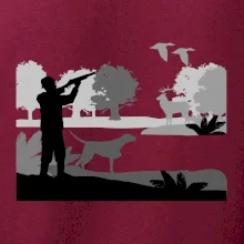 Lovec a stavač v lese