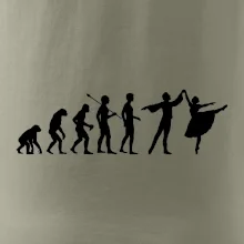 Evolúcia tanec - muž a žena so sukňou