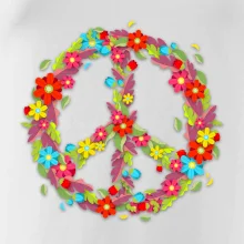 Peace symbol červené kvety