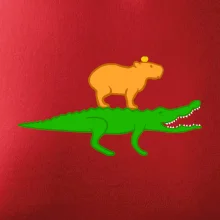 Kapybara na krokodílovi