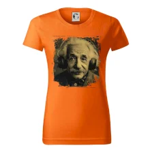 Albert Einstein so slúchadlami Albert Einstein so slúchadlami