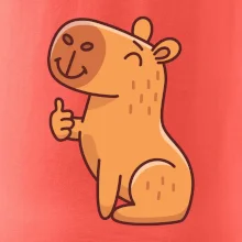 Kapybara s palcom hore