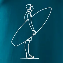 Surfer stojaci jedným ťahom