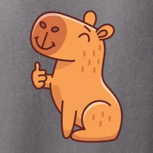 Kapybara s palcom hore