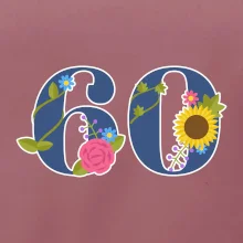 Kvetinové číslo kreslené - 60