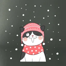 Mačka v zimnej čiapke