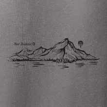 Nový Zéland nápis a hory Aoraki - Mount Cook