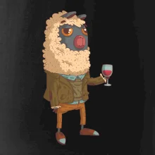 Alpaka s vínom muž