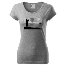 Lovec a stavač v lese