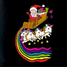 Santa a jednorožce (Pecka design)