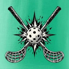 Zkřížené florbalky s míčkem