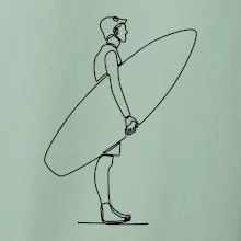 Surfer stojaci jedným ťahom