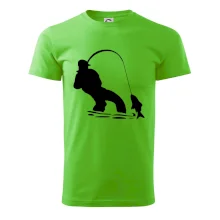 Rybár ťahajúce rybu