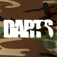 Darts - nápis so šípkarom