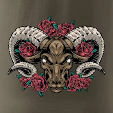 Hlava barana s ružami