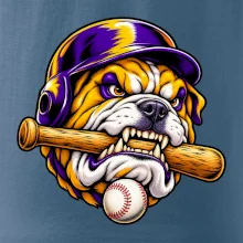 Baseballový buldok s pálkou