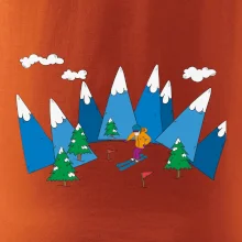 Lyžiar a farebné hory