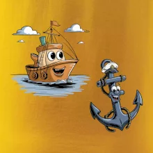 Parové tričko - Loď a kotva