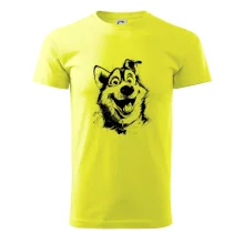 Čiernobiela karikatúra husky