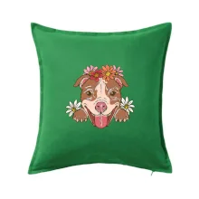 Americký stafordšírsky teriér hlava s kvetinami