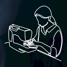 Krajčírka a šijací stroj jedným ťahom