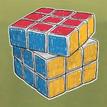 Rubikova kocka kreslená